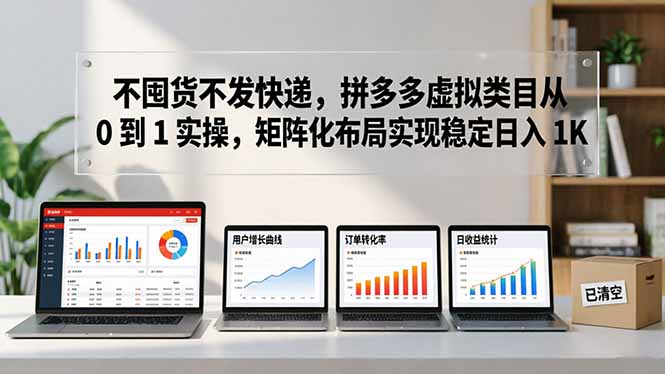 不囤货不发快递，拼多多虚拟类目从 0 到 1 实操，矩阵化布局实现稳定日入 1K-搞薯条网