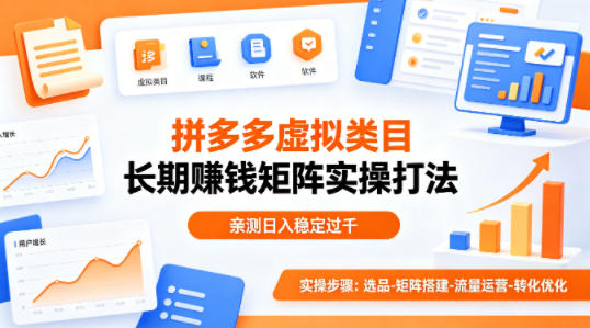 做拼多多虚拟类目想长期賺钱?这套矩阵实操打法,亲测日入稳定过千【揭秘】-搞薯条网
