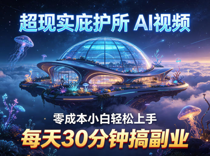 超现实庇护所AI视频项目拆解，零成本小白轻松上手，每天30分钟搞副业-搞薯条网
