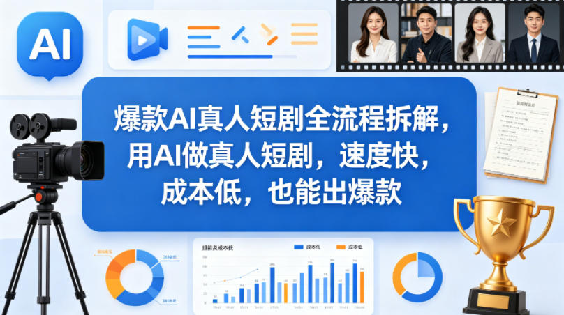 爆款AI真人短剧全流程拆解，用AI做真人短剧，速度快，成本低，也能出爆款-搞薯条网
