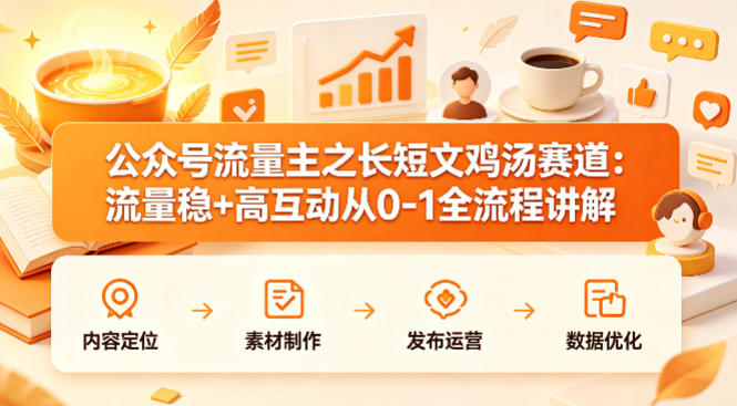 公众号流量主之长短文鸡汤赛道，流量稳+高互动，从0-1全流程讲解-搞薯条网