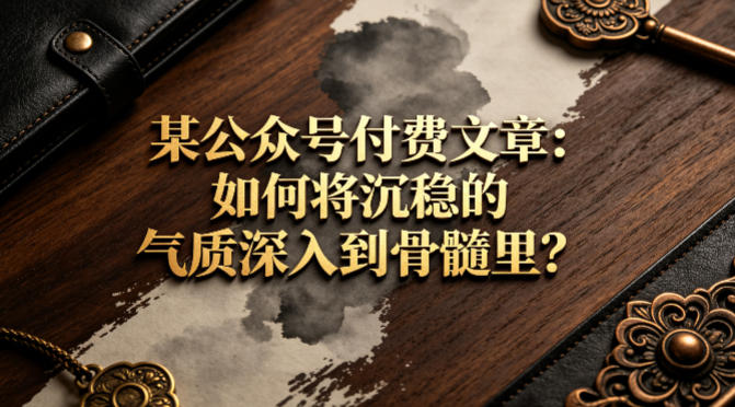 某公众号付费文章:如何将沉稳的气质深入到骨髓里?-搞薯条网