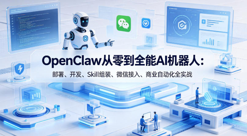 OpenClaw从零到全能AI机器人：部署、开发、Skill组装、微信接入、商业自动化全实战-搞薯条网