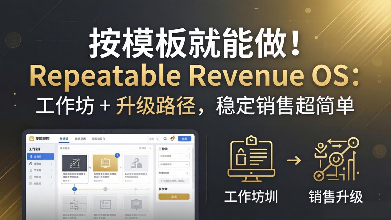 按模板就能做！Repeatable Revenue OS：工作坊 + 升级路径，稳定销售超简单-搞薯条网
