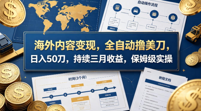 海外内容变现，全自动撸美刀，日入50刀，持续三月收益，保姆级实操【揭秘】-搞薯条网