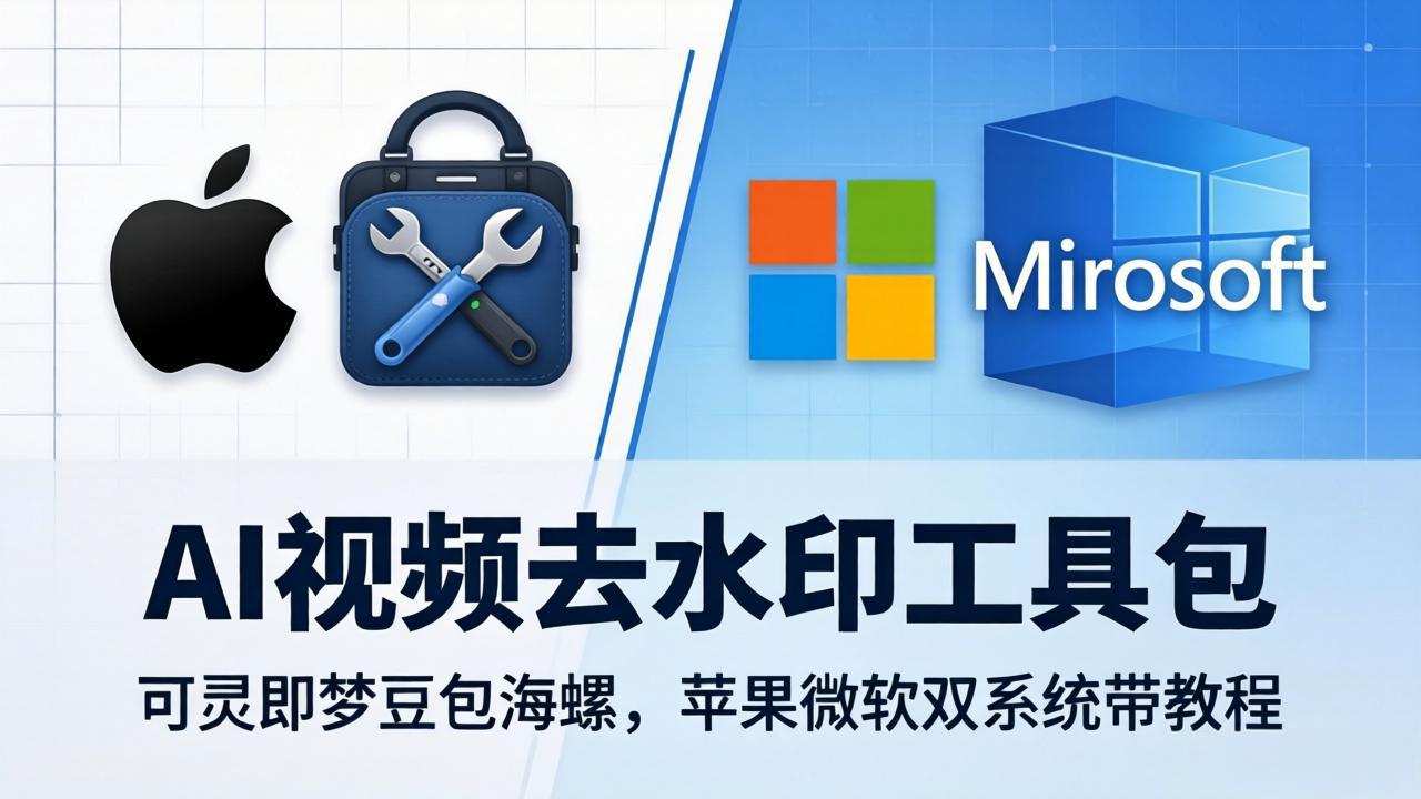AI视频去水印工具包：可灵即梦豆包海螺，苹果微软双系统带教程-搞薯条网