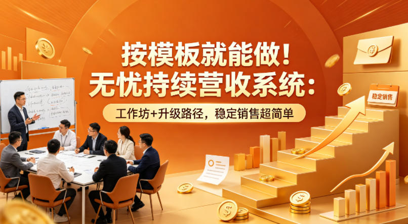 按模板就能做！无忧持续营收系统：工作坊+升级路径，稳定销售超简单【原创双语字幕】-搞薯条网