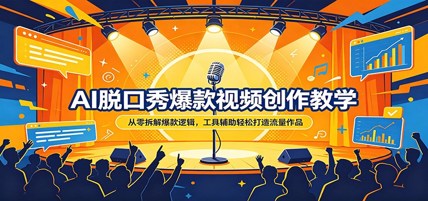 AI脱口秀爆款视频创作教学：从零拆解爆款逻辑，工具辅助轻松打造流量作品-搞薯条网