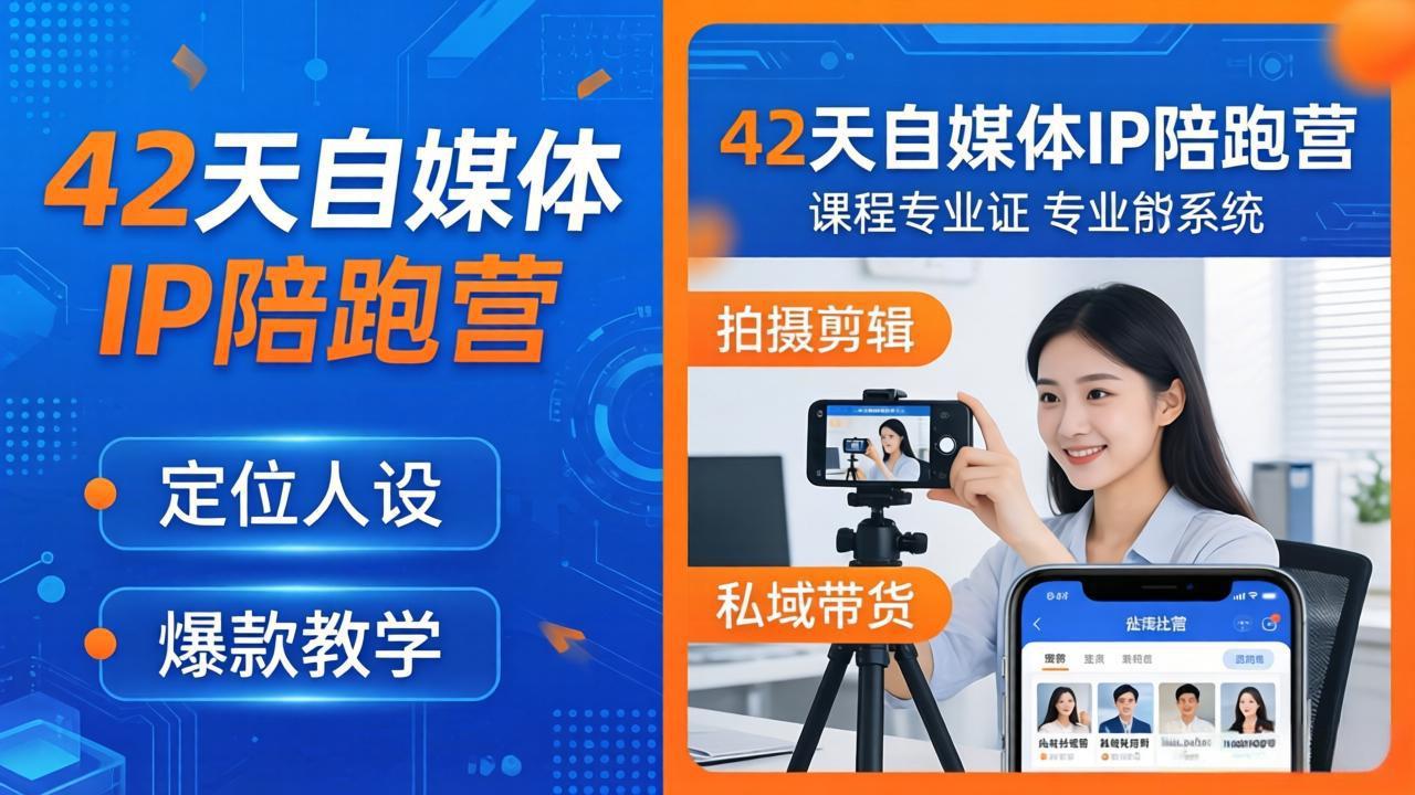 42天自媒体IP陪跑营-26年4月19更新：定位人设爆款全教学，拍摄剪辑私域带货一站式落地-搞薯条网