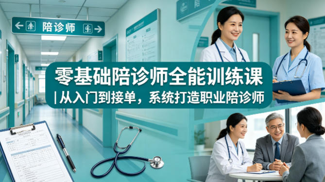 零基础陪诊师全能训练课｜从入门到接单，系统打造职业陪诊师-搞薯条网