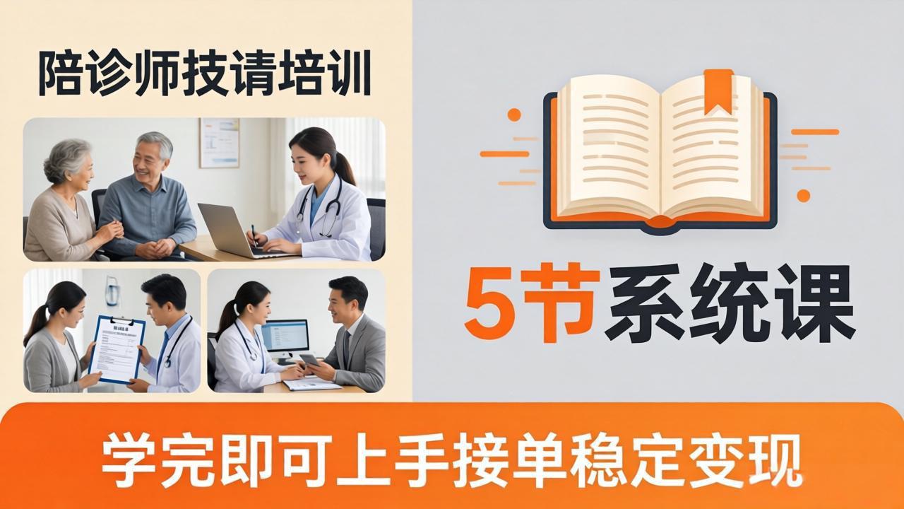 想做陪诊师不知从何下手？5节系统课教你掌握核心技能，学完即可上手接单稳定变现-搞薯条网