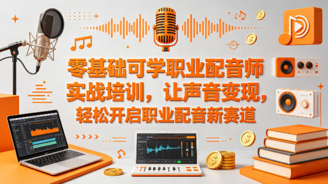 零基础可学职业配音师实战培训，让声音变现，轻松开启职业配音新赛道-搞薯条网