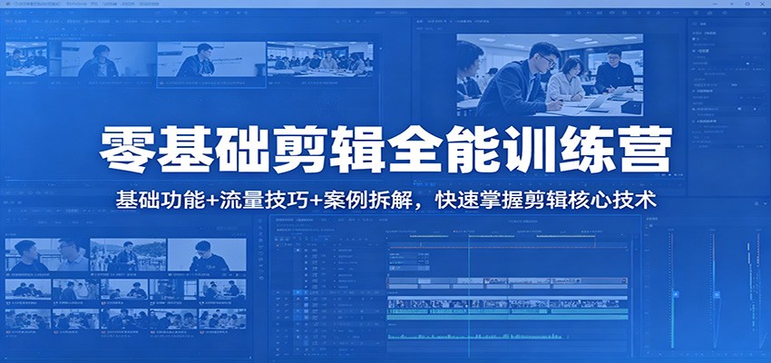 零基础剪辑全能训练营：基础功能+流量技巧+案例拆解，快速掌握剪辑核心技术-搞薯条网