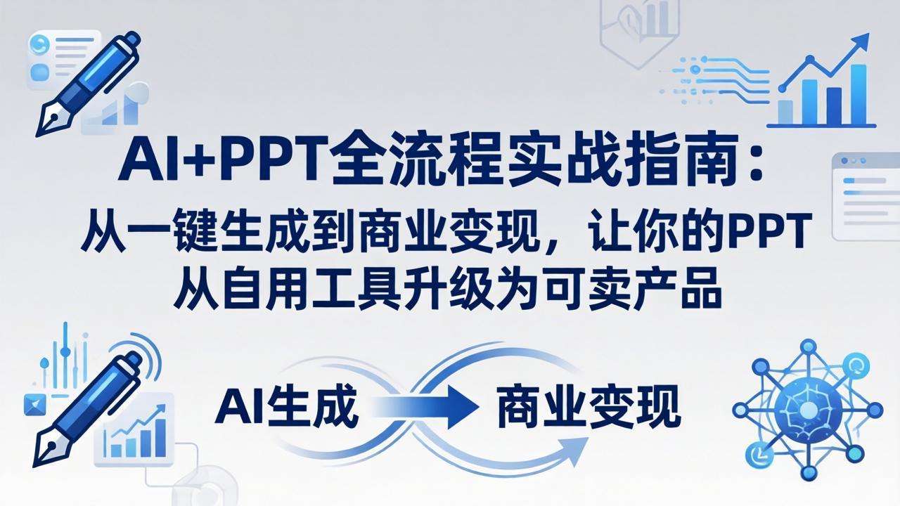 AI+PPT全流程实战指南-更新4月21：从一键生成到商业变现，让你的PPT从自用工具升级为可卖产品-搞薯条网