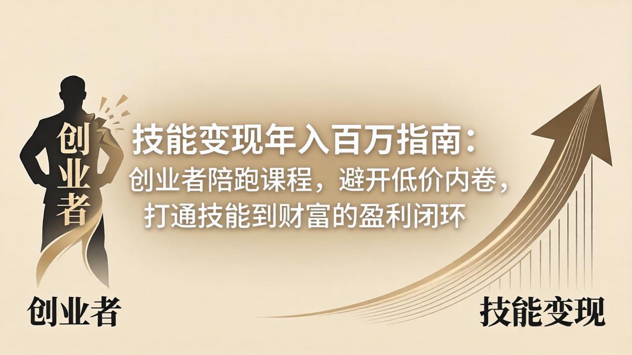 技能变现年入百万指南：创业者陪跑课程，避开低价内卷，打通技能到财富的盈利闭环-搞薯条网