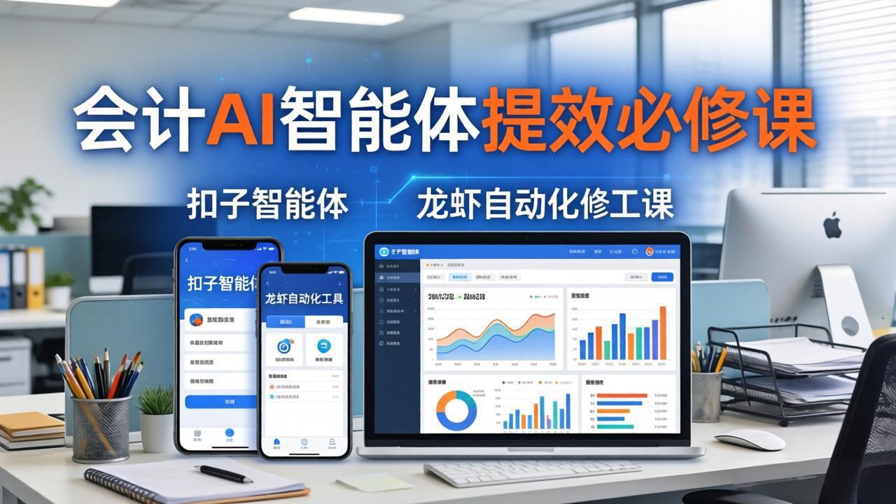 财务会计AI智能体提效必修课：扣子智能体+龙虾自动化+报表分析，一站式提升财务工作效率-搞薯条网