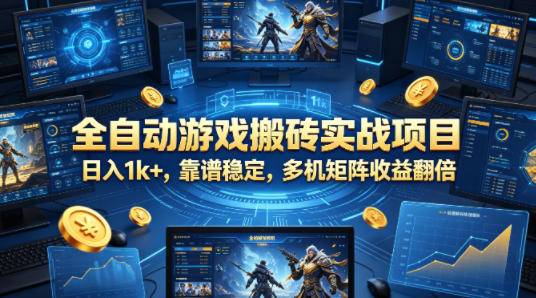 全自动游戏搬砖实战项目，日入1k+，靠谱稳定，多机矩阵收益翻倍【揭秘】-搞薯条网