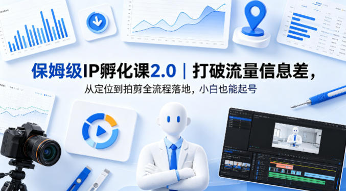 保姆级IP孵化课2.0｜打破流量信息差，从定位到拍剪全流程落地，小白也能起号-搞薯条网
