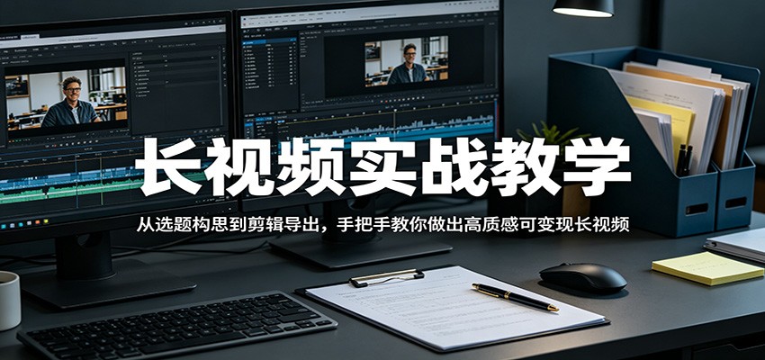 长视频实战教学，从选题构思到剪辑导出，手把手教你做出高质感可变现长视频-搞薯条网