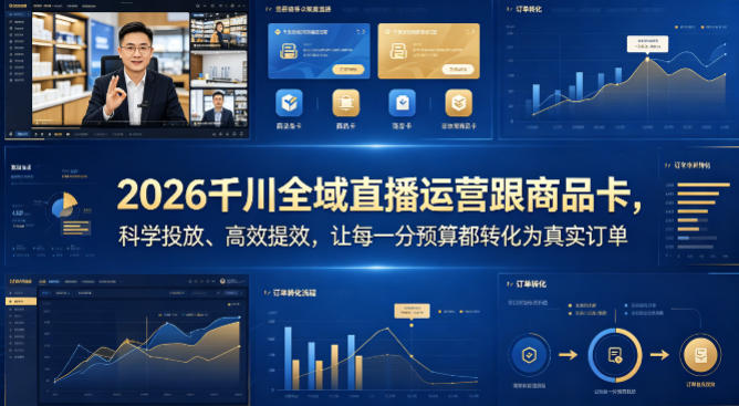 2026千川全域直播运营跟商品卡，科学投放、高效提效，让每一分预算都转化为真实订单-搞薯条网