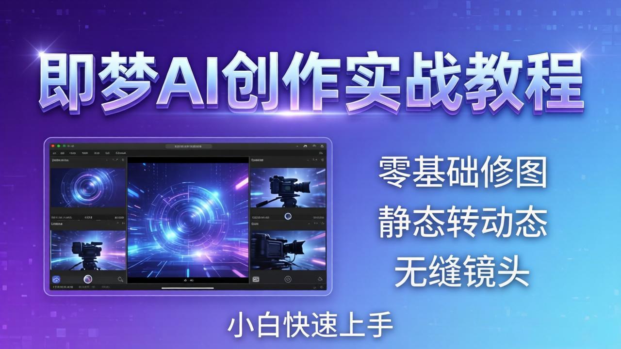 即梦AI创作实战教程，从零基础修图到AI导演，实战教学静态转动态+无缝镜头，小白快速上手-搞薯条网