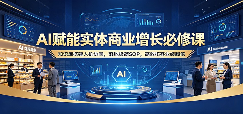 AI赋能实体商业增长必修课：知识库搭建人机协同，落地极简SOP，高效拓客业绩翻倍-搞薯条网