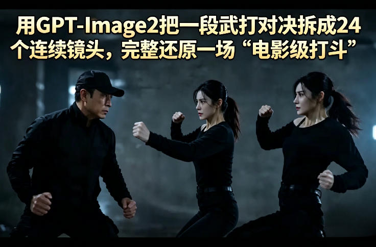 用GPT-Image2把一段武打对决拆成24个连续镜头，完整还原一场“电影级打斗”-搞薯条网