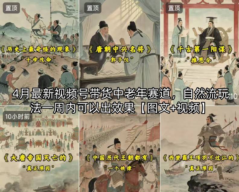 4月最新视频号带货中老年赛道，自然流玩法一周内可以出效果【图文+视频】-搞薯条网