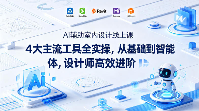 AI辅助室内设计线上课｜4大主流工具全实操，从基础到智能体，设计师高效进阶-搞薯条网