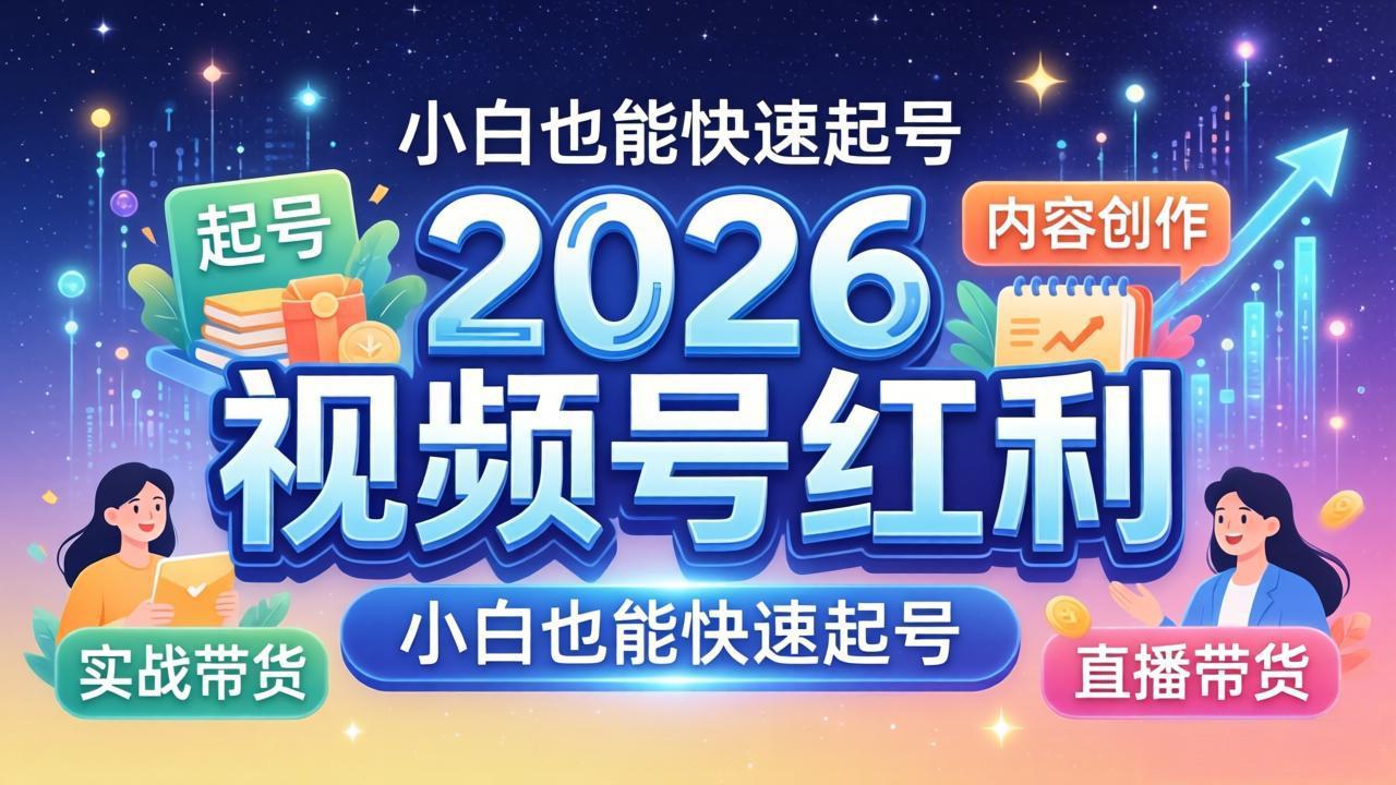 2026视频号红利实战营，大佬亲授起号、内容、直播、IP、投流、私域、矩阵全套落地打法-搞薯条网