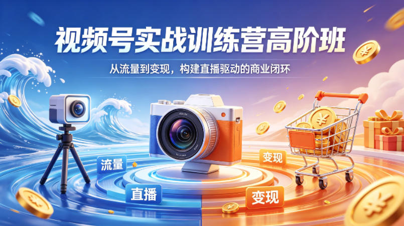 视频号实战训练营高阶班，从流量到变现，构建直播驱动的商业闭环(26年4月)-搞薯条网