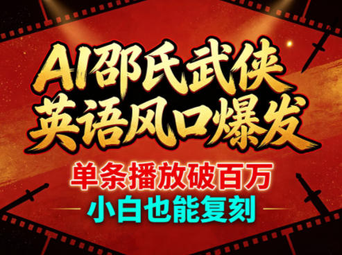 AI邵氏武侠英语风口爆发，单条播放破百万，小白也能复刻-搞薯条网