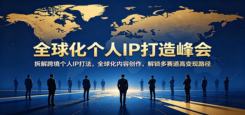 全球化个人IP打造峰会：拆解跨境个人IP打法，全球化内容创作，解锁多赛道高变现路径-搞薯条网