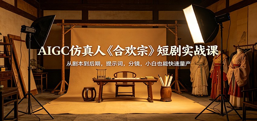 AIGC仿真人《合欢宗》短剧实战课：从剧本到后期，提示词，分镜，小白也能快速量产-搞薯条网