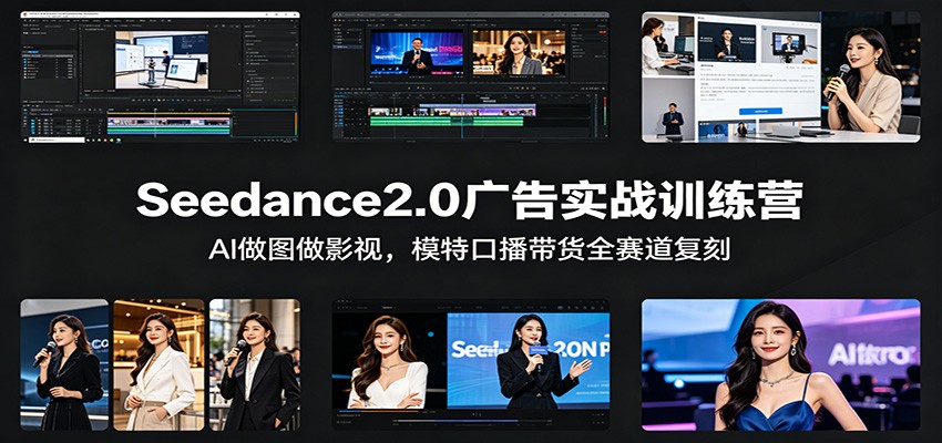 Seedance2.0广告实战训练营：AI做图做影视，模特口播带货全赛道复刻-搞薯条网