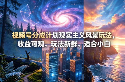 视频号分成计划现实主义风景玩法，收益可观，玩法新鲜，适合小白-搞薯条网