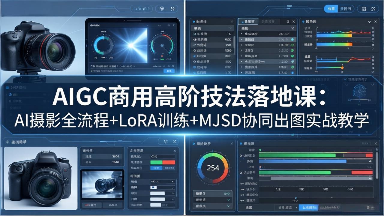 AIGC商用高阶技法落地课：AI摄影全流程+LoRA训练+MJSD协同出图实战教学-搞薯条网