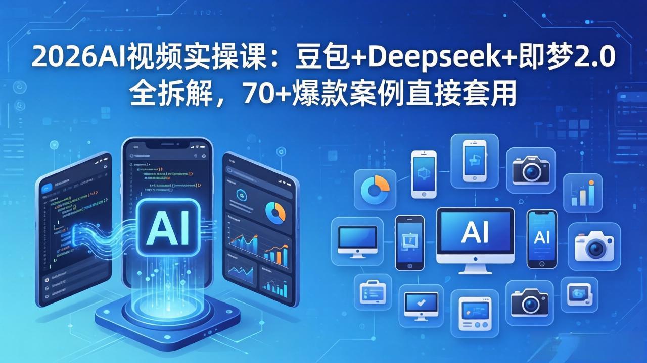 2026AI视频实操课：豆包+Deepseek+即梦2.0全拆解，70+爆款案例直接套用-搞薯条网
