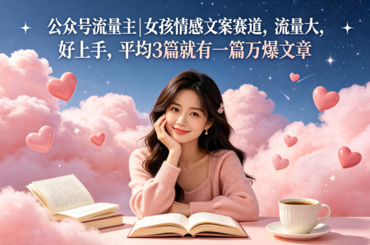公众号流量主女孩情感文案赛道，流量大，好上手，平均3篇就有一篇万爆文章-搞薯条网