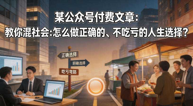 某公众号付费文章：教你混社会：怎么做正确的、不吃亏的人生选择？-搞薯条网