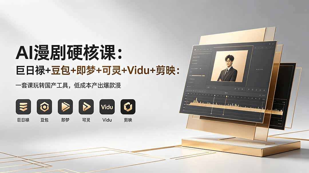 AI漫剧硬核课：巨日禄+豆包+即梦+可灵+Vidu+剪映：一套课玩转国产工具，低成本产出爆款漫剧-搞薯条网