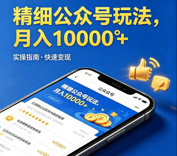 精细化公众号玩法，我们给你提供文章，你来负责发布，收益可观，月入1W+【揭秘】-搞薯条网