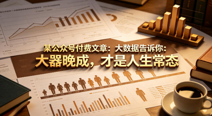 某公众号付费文章：大数据告诉你：大器晚成，才是人生常态-搞薯条网