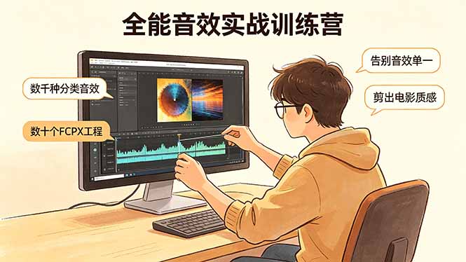 全能音效实战训练营：数千种分类音效+数十个FCPX工程，告别音效单一，剪出电影质感-搞薯条网