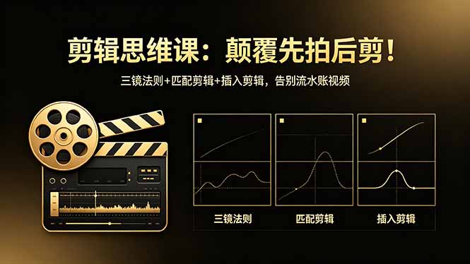 剪辑思维课：颠覆先拍后剪！三镜法则+匹配剪辑+插入剪辑，告别流水账视频-搞薯条网