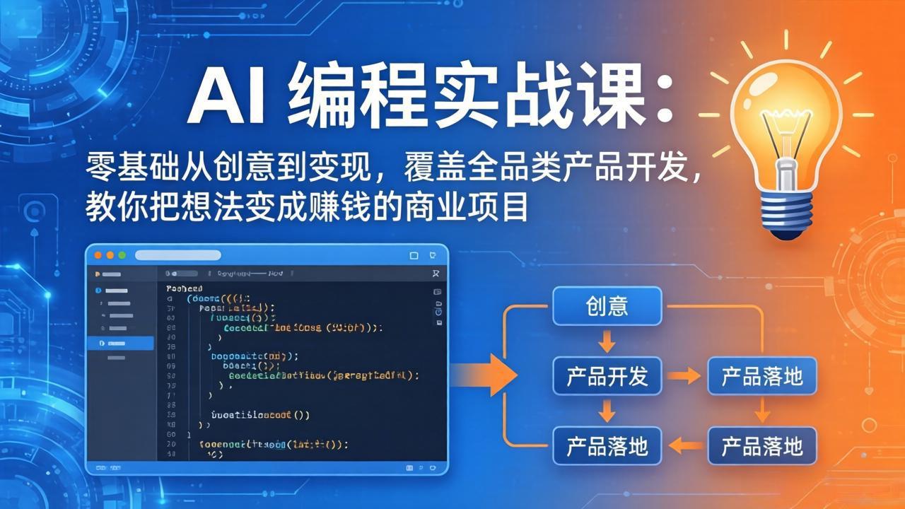 AI编程实战课-第三期-5月3更新：零基础从创意到变现，覆盖全品类产品开发，把想法变成赚钱项目-搞薯条网