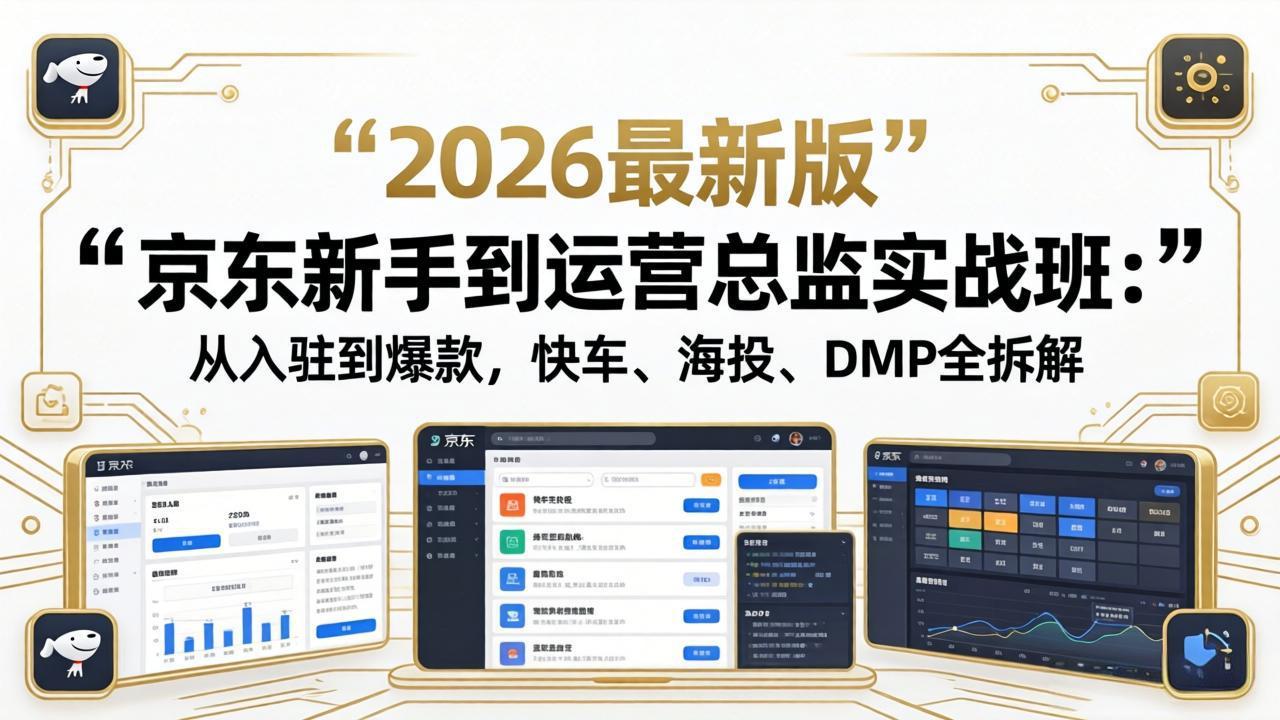 京东新手到运营总监实战班：从入驻到爆款，快车、海投、DMP全拆解，2026最新版-搞薯条网