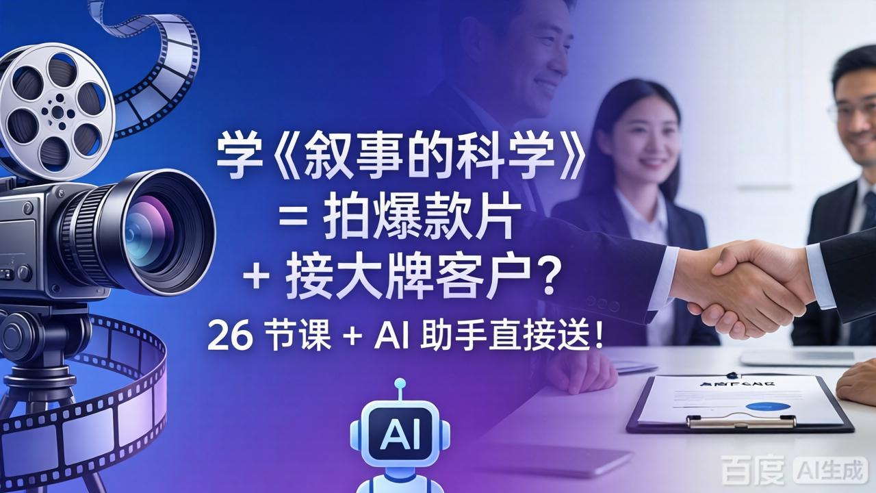 学《叙事的科学》= 拍爆款片 + 接大牌客户？26 节课 + AI 助手直接送！-搞薯条网