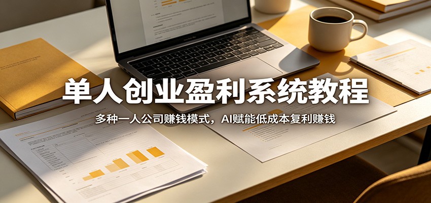 单人创业盈利系统教程：多种一人公司赚钱模式，AI赋能低成本复利赚钱-搞薯条网