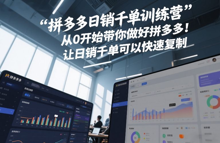 拼多多日销千单训练营，从0开始带你做好拼多多，让日销千单可以快速复制(更新26年4月)-搞薯条网